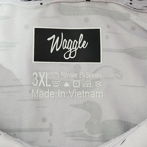 Men WAGGLE Performance Golf Polo shirt 3XL Loon Lake AOP canoe fishing Minnesota - Picture 2 of 7
